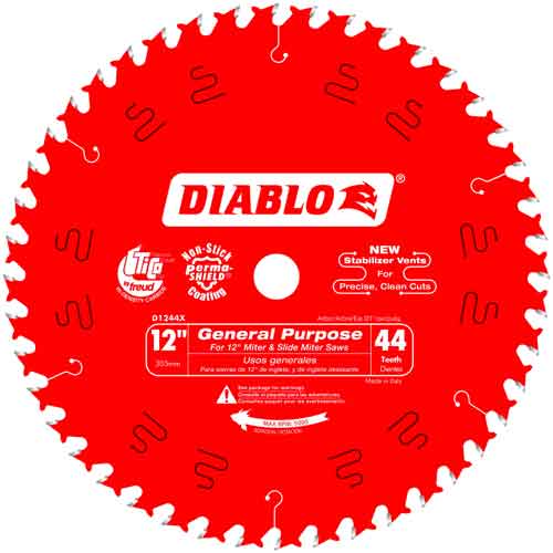 Diablo D1244X 12" x 44T Carbide General Purpose Blade