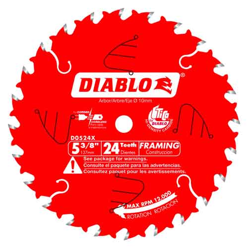 Diablo&reg; Tools 5-3/8" x 24T D0524X Framing Trim Saw Blade