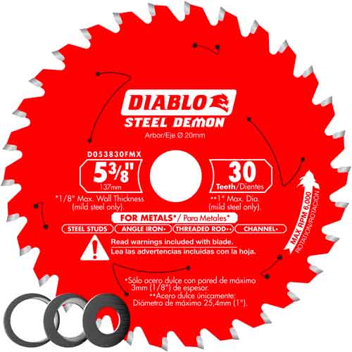 Diablo® Tools 5-3/8" x 30T D0053830FMX Carbide-Tipped Saw Blade for Metal