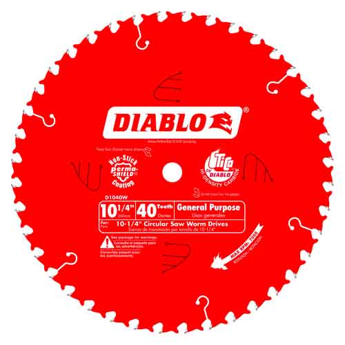 Diablo&reg; Tools 10-1/4" x 40T D1040W Beam Saw Carbide Blade