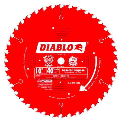 Diablo D1040X 10" x 40T Carbide General Purpose Blade