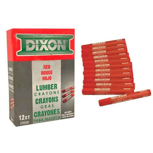 Dixon 52000 Red Lumber Crayons (12/box)