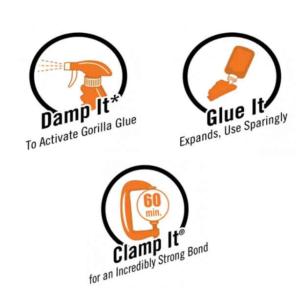 Gorilla Glue Application Steps