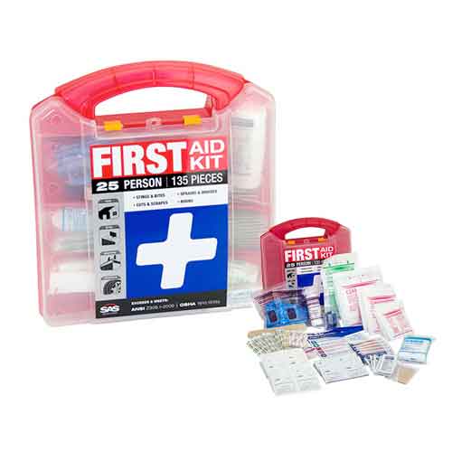 SAS Safety #6025 25 Person First Aid Kit - Plastic Case