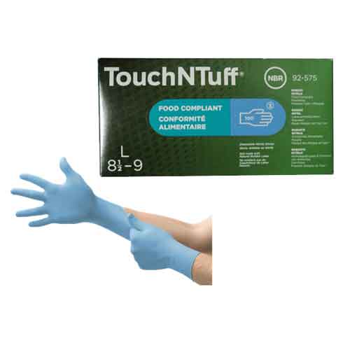 Ansell 92-575-L Large TNT Blue Disposable Nitrile Gloves (50 Pairs/Pack)