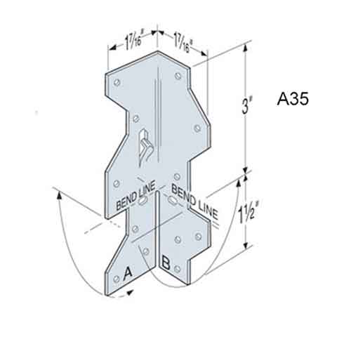 Simpson Strong-Tie A35 Framing Clip - Dimensions