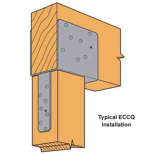 Typical Simpson Strong-Tie ECCQ Column Cap Installation