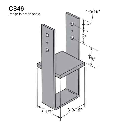 Simpson Strong-Tie CB46 Column Base Dimensions