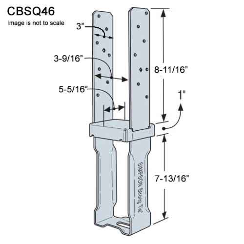 Simpson Strong-Tie CBSQ46 Column Base Dimensions