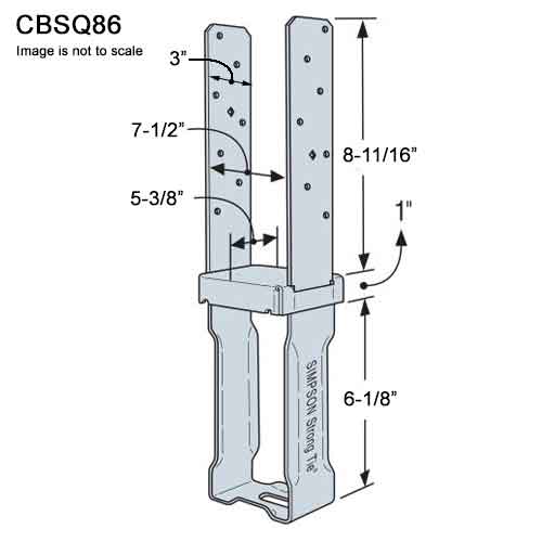 Simpson Strong-Tie CBSQ86 Column Base Dimensions
