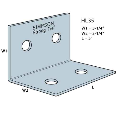 Simpson HL35 Heavy Angle Dimensions