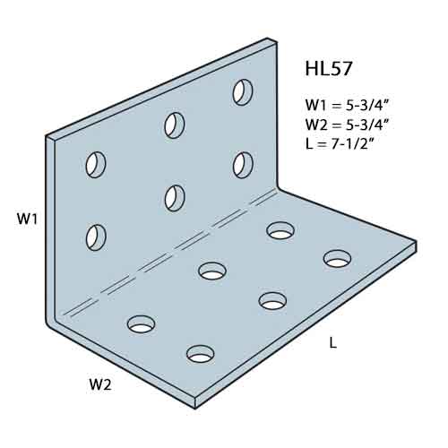 Simpson Strong-Tie HL57 Heavy Angle Dimensions