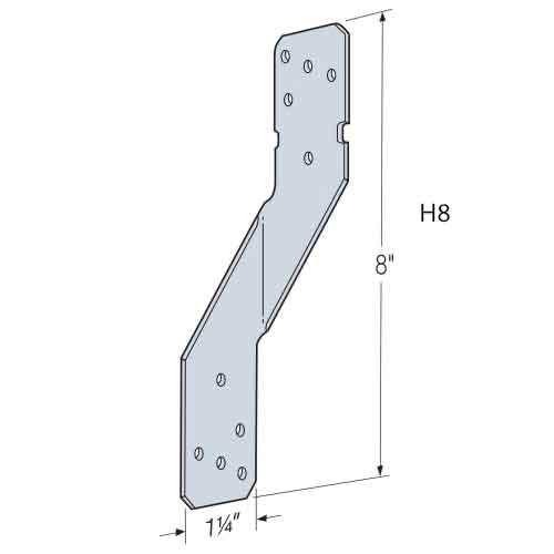 Simpson Strong-Tie H8 Hurricane Tie Dimensions