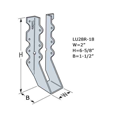 Simpson Strong-Tie LU28R-18 Dimensions