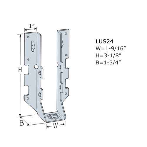 Simpson Strong-Tie LUS24 Dimensions