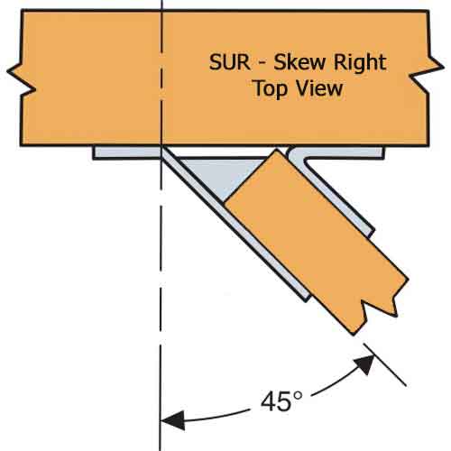 Simpson Strong-Tie SUR Skewed Right Joist Hanger - Top View
