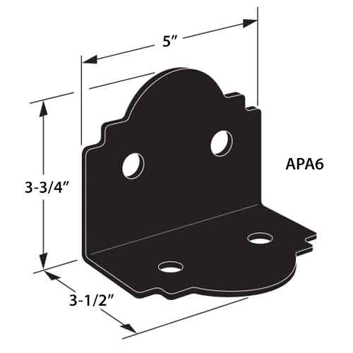 Simpson APA6 Outdoor Accents Dimensions