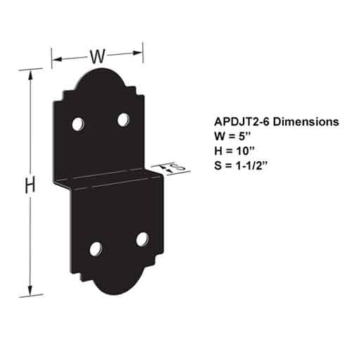 Simpson Strong-Tie APDJT2-6 Deck Joist Ties Dimensions