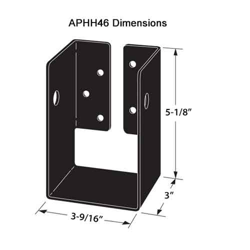 APHH46 Joist Hanger Dimensions