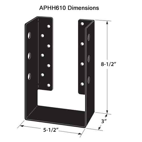 APHH610 Joist Hanger Dimensions