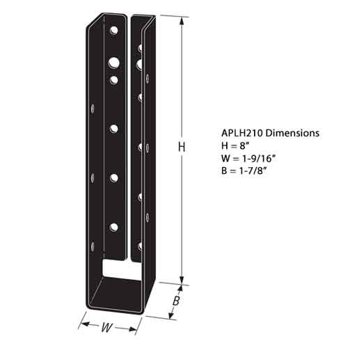 APLH210 Joist Hanger Dimensions