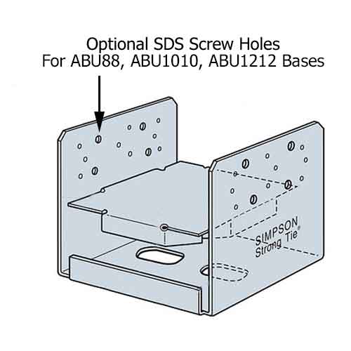 Simpson Strong-Tie Typical ABU8x Nail or Screw Illustration