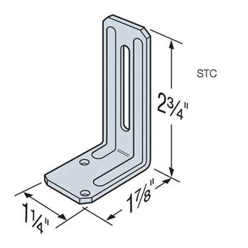 Simpson STC Roof Truss Clips Dimensions