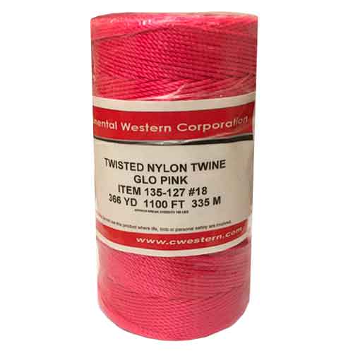 CWC Fluorescent Glo Pink Twisted Nylon #18 Seine Twine - 1100'/Roll