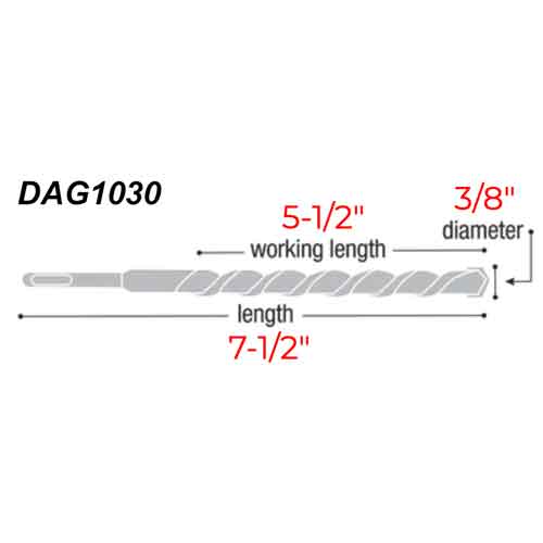Diablo Tools DAG1030 3/8" x 7-1/2" Wood Auger Bit - Specs