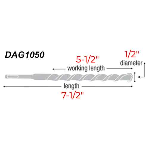 Diablo Tools DAG1050 1/2" x 7-1/2" Wood Auger Bit - Specs