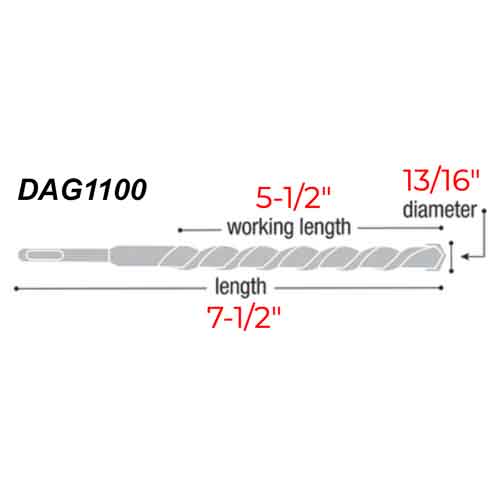 Diablo Tools DAG1100 13/16" x 7-1/2" Wood Auger Bit - Specs