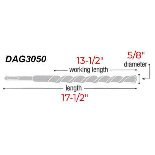 Diablo Tools DAG3050 5/8" x 17-1/2" Wood Auger Bit - Specs