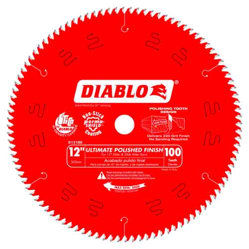 Diablo&reg; Tools 12" x 100T D12100X Ultimate Flawless Finish Blade