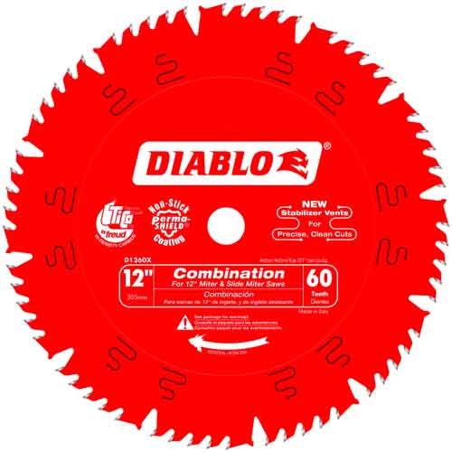 Diablo&reg; Tools 12" x 60T D1260X Carbide Combination Blade
