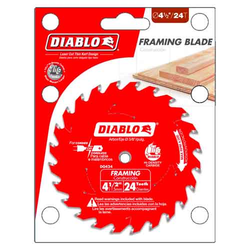 Freud Diablo D0424X 4-1/2" Carbide Framing Trim Saw Blade - Pack
