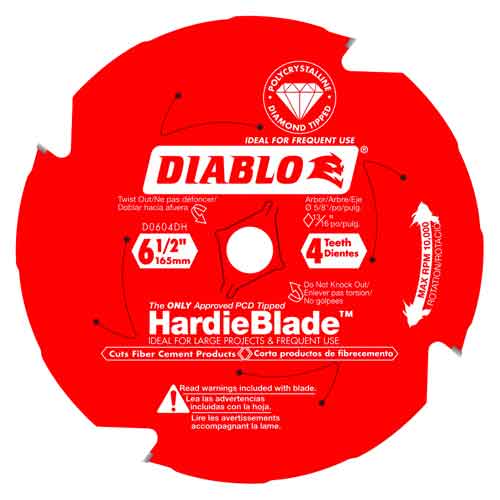 Diablo® Tools 6-1/2" x 4T D0604DHA (Bulk) Hardie Fiber Cement Blade