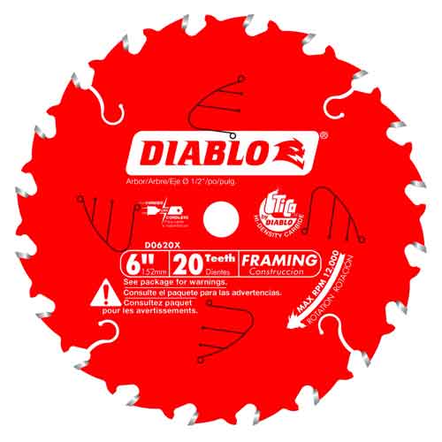 Diablo Tools D0620X 6" Carbide Framing Saw Blades