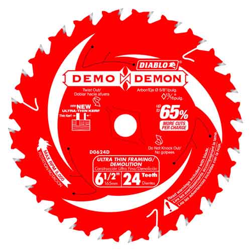 Diablo D0624DA 6-1/2" x 24T Ultimate Demo Demon Carbide Blade