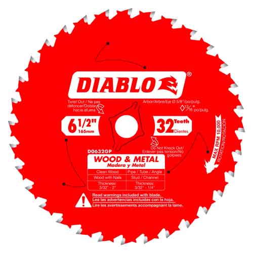 Diablo Tools 6-1/2" x 32T D0632GPA Wood & Metal Carbide Saw Blade