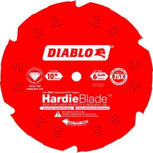 Diablo® Tools 10" x 6T D1006DH Hardie Fiber Cement Blade