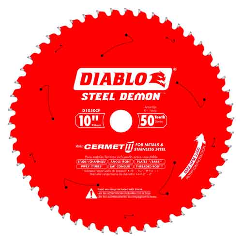 Diablo® Tools 10" x 50T D1050CF Cermet II Saw Blade for Metals and Stainless Steel
