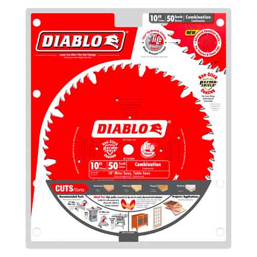 Diablo D1050X 10" x 50T Combination Blade - Pack