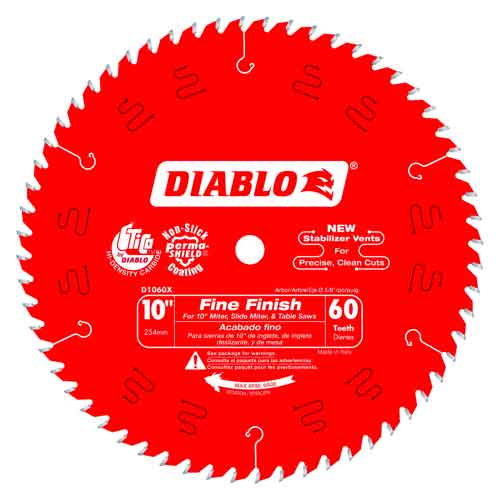 Diablo D1060X 10" x 60T Carbide Fine Finish Blade