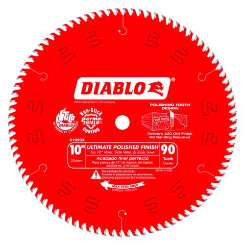 Diablo&reg; Tools 10" x 90T D1090X Ultimate Flawless Finish Blade