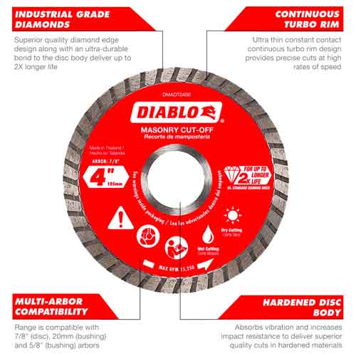 Diablo Tools Continuous Rim Diamond Blade Features