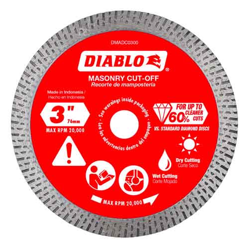 Diablo Tools DMADC0300 3" Diamond Continuous Rim Cut-Off Blade