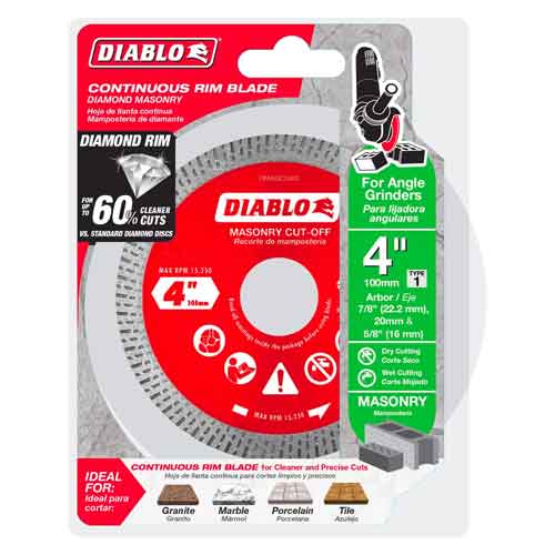 Diablo Tools DMADC0400 4" Continuous Rim Diamond Blade - Package