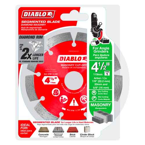 Diablo Tools DMADS0450 4-1/2" Segmented Diamond Blade - Package