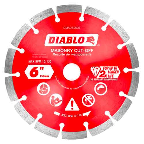 Diablo Tools DMADS0600 6" Diamond Segmented Cut-Off Blade