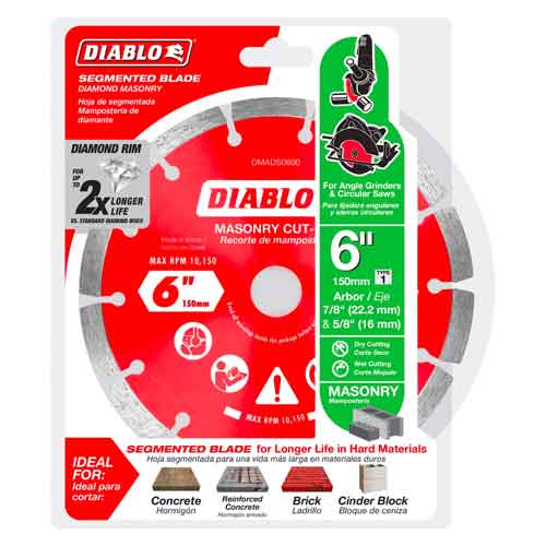 Diablo Tools DMADS0600 6" Segmented Diamond Blade - Package